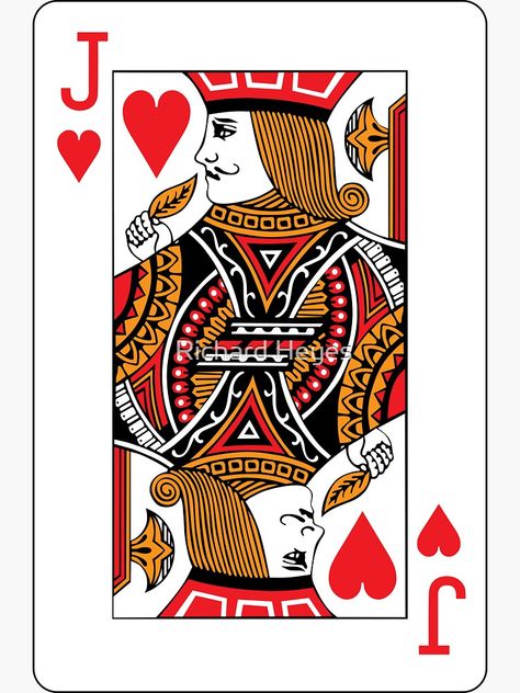 "Jack of Hearts" Sticker for Sale by Richard Heyes | Redbubble Jack Of Hearts, Hearts Playing Cards, Playing Cards Art, Typography Alphabet, Cards Art, King Of Hearts, Heart Logo, Black Love Art, Poker Cards