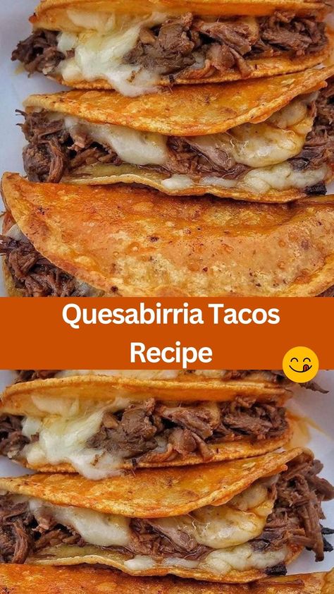 Quesabirria Tacos Recipe - Looking for a delicious and authentic Mexican street taco recipe? Try our Quesabirria Tacos! Made with tender beef, aromatic spices, and warm tortillas, these tacos are bursting with flavor and sure to be a hit at your next taco night. Follow our easy recipe and step-by-step instructions to create these mouthwatering tacos at home. Easy Dinner Recipes Mexican Authentic, How To Make The Best Tacos, Quesobarilla Tacos, Velvet Taco Recipe, Taco Variations Dinners, Briaa Tacos Recipe Easy, How To Make Street Tacos, Quessabirra Tacos Recipe, Smashed Tacos Recipe