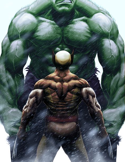 Hulk vs Wolverine… Wolverine Vs Hulk, Hulk Vs Wolverine, Marvel Wolverine, Wolverine Art, The Wolverine, The Incredible Hulk, Wolverine Marvel, Superhero Comics, Marvel Comics Art