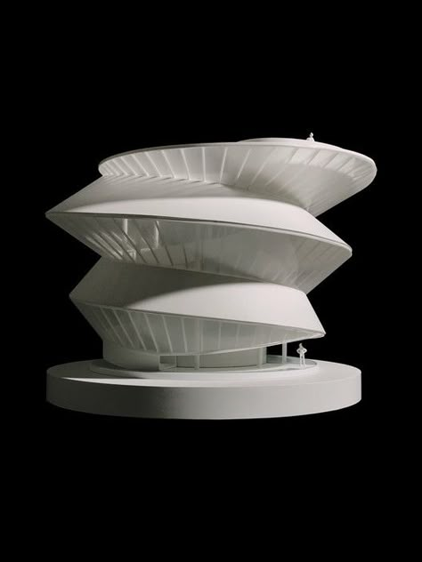 Twisted Architecture Concept, Curved Tower Architecture, Spiral Architecture Model, Towers Architecture, Ramps Architecture, Spiral Model, Spiral Tower, Tower Architecture, Conceptual Model Architecture