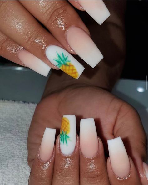 Pineapple Nail Design, Eating Pineapple, Hawaiian Nails, Fruit Store, Tropical Nail Designs, Hawaii Nails, Pineapple Nails, Palm Nails, Cruise Nails