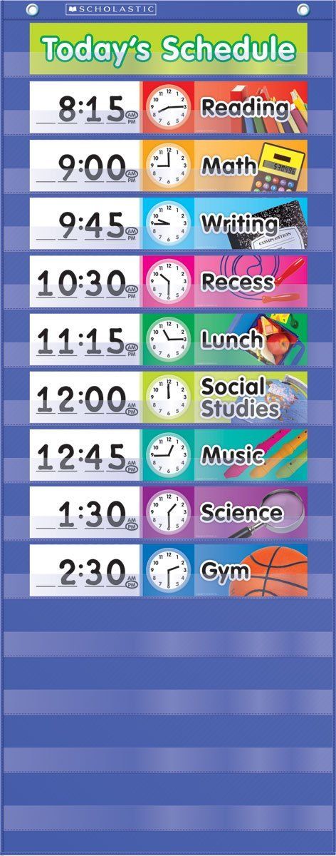 Amazon.com : Daily Schedule Pocket Chart : Classroom Pocket Charts : Office Products Communication Boards, Classroom Schedule, Visual Schedules, Schedule Cards, Visual Schedule, Preschool Speech, Kids Schedule, Task Boxes, Folder Games