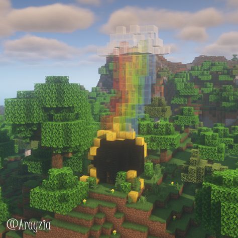 Inspo for Saint Patricks Day, Clover, Shamrock, Green, Rainbow, Holiday, Minecraft, Building, Gaming, Design, Base, House, Gold Minecraft Crafting Recipes, Kawaii Emo, Gold House, Gaming Design, Crafting Recipes, Green Rainbow, Minecraft Building, Minecraft Projects, Saint Patrick's Day