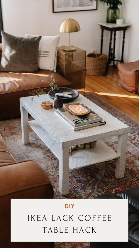 DIY Ikea Hacks Lack coffee table hack coffee table DIY Plaster Coffee Table Diy Coffee Bar Table, Plaster Coffee Table, Coffee Table Hacks, Ikea Lack Coffee Table, Lack Coffee Table, Coffee Bar Table, Minimalist Living Room Apartment, Lone Fox, Ikea Coffee Table