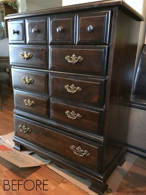 DIY Vintage dresser makeover with Annie Sloan Chalk Paint by Girl in the Garage White Vintage Dresser, Rohnert Park California, Vintage Dresser Makeover, Refurbished Furniture Diy, Ikea Tarva Dresser, Dresser Vintage, Girl Dresser, Dresser White, Diy Dresser Makeover