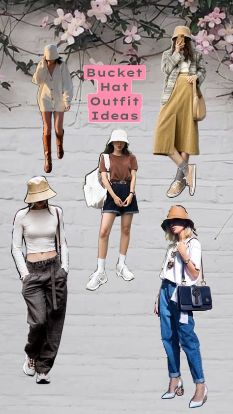 Bucket Hat Outfit Ideas #buckethatstyle #ootd #outfit #womanoutfit #hatstyling #summerstyle #summeroutfit #hangoutoutfit Bucket Hat Outfit Ideas, Hat Outfit Ideas, Bucket Hat Outfit, Bucket Hat Style, Hat Outfit, Outfits With Hats, Sewing Inspiration, Hanging Out, Bucket Hat