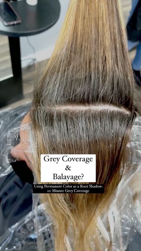 Bayalage Grey Blonde, Hair Color For Graying Hair Roots, Redken Gray Coverage Formula, Highlights For Grey Coverage, Balayage For Covering Gray Hair, Balayage Hair For Greying Hair, Root Melt Gray Hair, Best Balayage To Cover Gray Hair, Blond Highlights On Brown Hair To Cover Grey