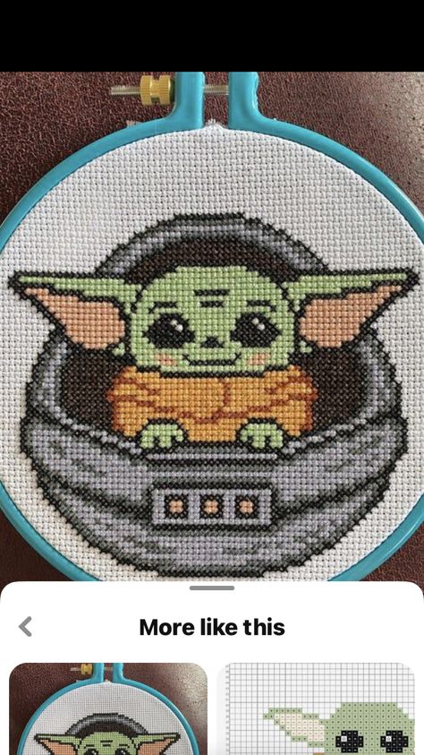 Grogu Cross Stitch Pattern Free, Grogu Cross Stitch, Grogu Cross Stitch Pattern, Baby Yoda Cross Stitch, Star Wars Quilt, Cross Stitch Projects Ideas, Cross Stitch Pattern Maker, Fantasy Cross Stitch, Cross Stitch Beginner