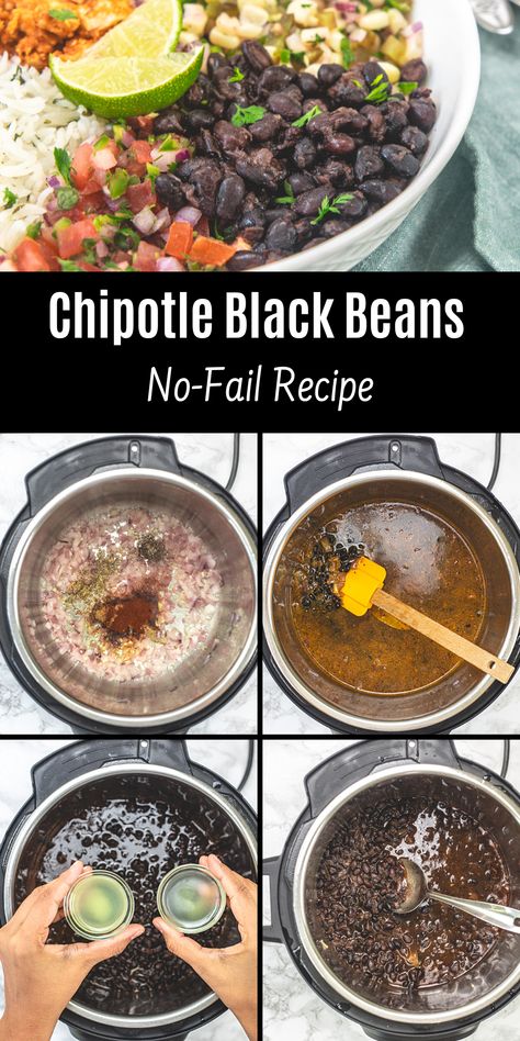 How To Make Black Beans Taste Good, Copycat Chipotle Black Beans Recipe, Mexican Black Beans Instant Pot, Cilantro Lime Black Beans, Black Beans With Bacon, Chipotle Black Beans Recipe, Chipotle Black Bean Copycat Recipes, Chipotle Beans Recipe, How To Make Black Beans From Dry Beans