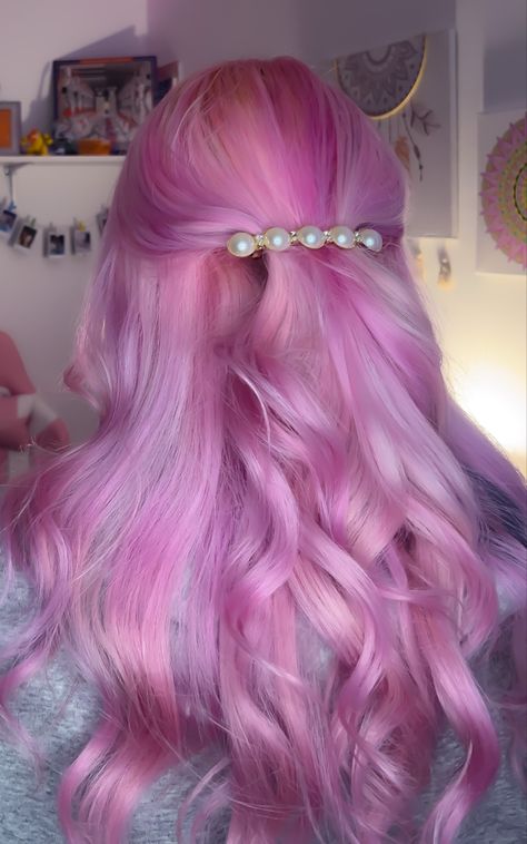 Pink hair, cute, hair dye Pink And Purple Hair Ideas, Purple Hair Ideas, Chromasilk Vivids, Pink And Purple Hair, Baby Pink Hair, Hair Color Swatches, Pastel Purple Hair, Pink Purple Hair, Magenta Hair