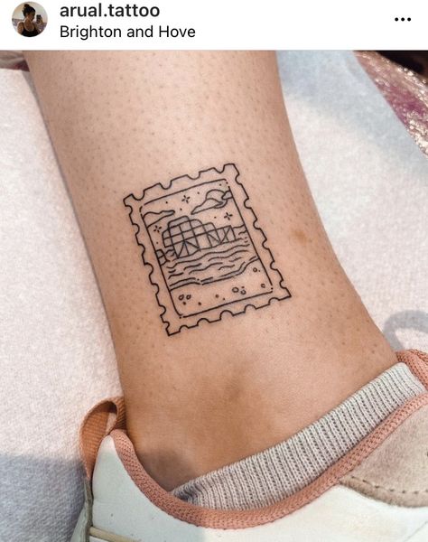 Brighton Tattoo Ideas, Simon Tattoo, Brighton Tattoo, Stamp Tattoo, Traditional Style Tattoo, 3 Tattoo, Red Ink Tattoos, Dumpster Fire, Style Tattoo