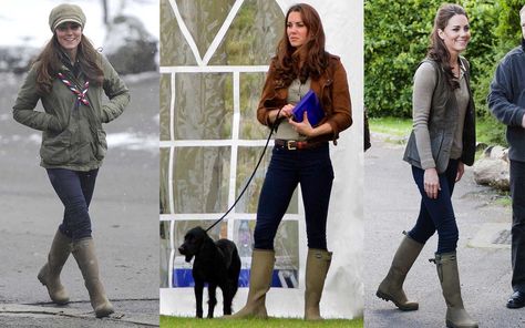 Where to Buy Kate Middleton’s Go-to Rain Boots | The Duchess of Cambridge favors these Le Chameau wellies. Kate Middleton Wellies, Outfits With Wellies, Le Chameau Wellies Outfit, Wellies Aesthetic, Kate Middleton Boots, Wellies Outfit, Le Chameau Wellies, Kate Middleton Legs, Daytime Outfits