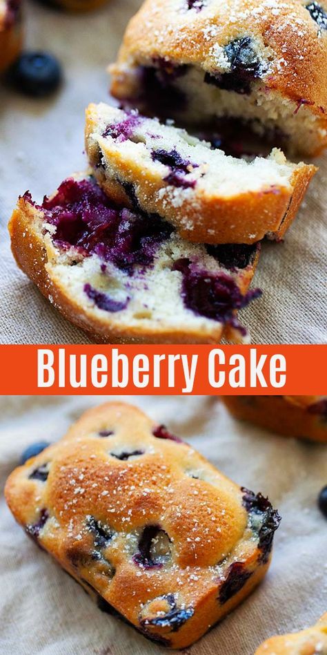 Best Blueberry Cake, Blueberry Cake Recipe, Healthy Blueberry Cake, Malaysia Recipes, Blueberry Loaf Cakes, Nut Dessert, Blueberry Loaf, Blueberry Cake Recipes, Rasa Malaysia