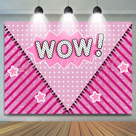 Lofaris Wow Pink Sparkle Stripe Birthday Backdrop For Girls Blue Birthday Backdrop, Cars Birthday Theme, Unicorn Birthday Backdrop, Bts Birthday, Backdrop For Birthday Party, Christmas Photo Booth Backdrop, Birthday Party Backdrop, Girls Birthday Party Decorations, Car Birthday Theme