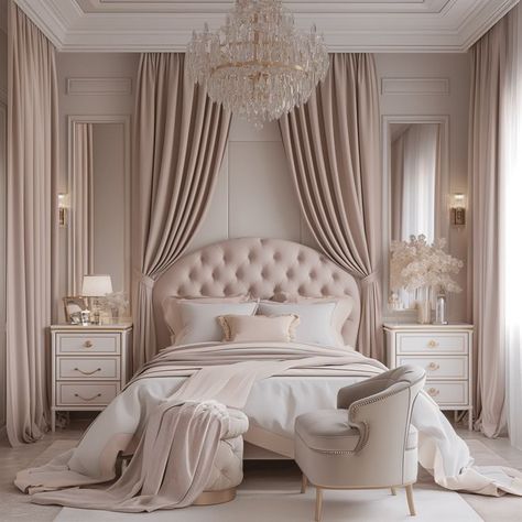 Explore 30 stunning bedroom chandelier ideas that blend classic elegance and contemporary flair to transform your sleeping space into a stylish sanctuary. Farmhouse Bedroom Chandelier, Elegant Girls Room, Bedroom Chandelier Ideas, Bedroom Inspirations Vintage, New Classic Bedroom, Bedroom Inspirations For Small Rooms, Royal Bedroom Design, Bedroom Inspiration Cozy, Bedroom Ideas Modern