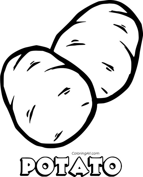 28 free printable Potato coloring pages in vector format, easy to print from any device and automatically fit any paper size. Potato Drawing, Potato Cat, Vegetable Coloring Pages, Fruit Coloring, Healthy And Unhealthy Food, Fruit Coloring Pages, Kids Worksheets Preschool, Cool Coloring Pages, Art Drawings For Kids