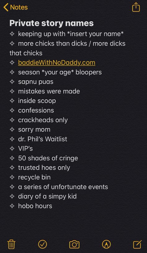 Priv Instagram Usernames, Names For Highlights On Instagram Me, Finsta Names Instagram Username, Story Highlights Name Ideas, Insta Highlights Name Ideas, Funny Private Story Names, Good Snapchat Names, Instagram Highlight Names, Gc Names