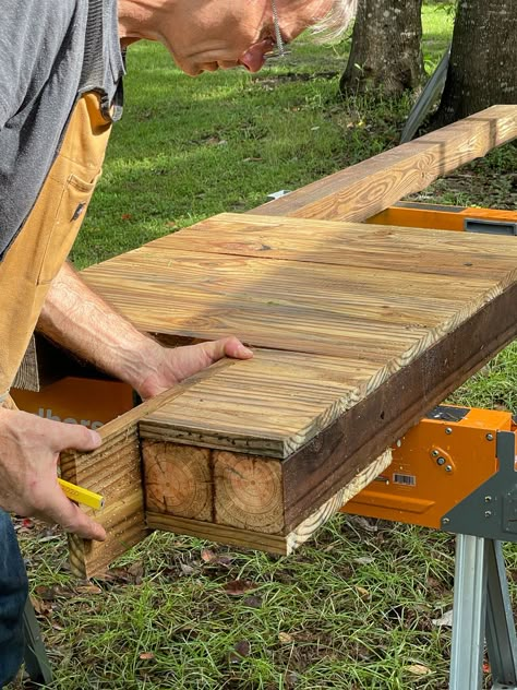 Marking the trim piece Timber Frame Mailbox Ideas, Diy Modern Mailbox Ideas, Wooden Mailbox Ideas, Diy Wood Mailbox Ideas, Diy Wood Mailbox Post, Diy Mailbox Post, Wood Mailbox Ideas, Mail Box Ideas Diy, Mailbox Ideas For Multiple Mailboxes