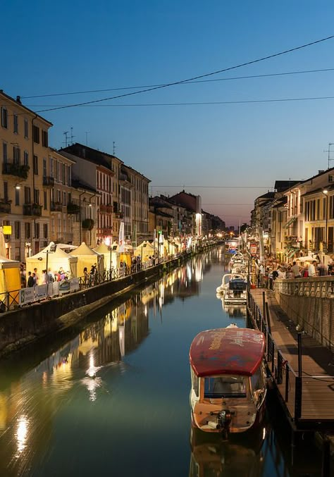 Naviglio Grande - Milan, Italy Naviglio Grande Milano, Milano Italy Aesthetic, Milan Attractions, Milan Lifestyle, Milan Italy Photography, Milan Italy Aesthetic, Milan Vacation, Milan Navigli, Milan Summer