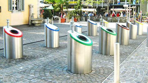 A Swiss company has an innovative solution to deal with trash Underground Container, Container Construction, Street Trash, Waste Management Company, Trash Disposal, Litter Bin, Garbage Containers, Trash Containers, Recycling Facility