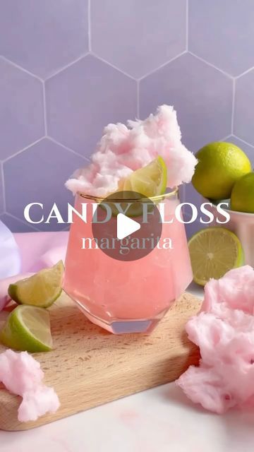 Harriet Pasco | Colourful Cocktail Recipes on Instagram: "Mondays are for margaritas, especially when they come with candyfloss! 🍬🍹 Let’s toast to a sweet start to the week. Who’s in?

CANDYFLOSS MARGARITA (makes 1)
• 1.5oz / 45ml tequila
• 0.75oz / 22ml lime juice
• 0.75oz / 22ml cointreau
• Candy floss
• Garnish: candy floss and lime wedge

1. Add the tequila, lime juice, cointreau and candy floss to a shaker and shake with ice.
2. Strain into a glass over fresh ice and garnish with candy floss and a lime wedge." Candyfloss Cocktail, Colorful Cocktails, Candy Floss, Alcohol Drink Recipes, Drink Ideas, Lime Wedge, Drink Recipes, Summer Drinks, Lime Juice