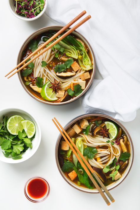 Vegetable Pho, Vegan Pho Recipe, Ramen Soup Recipes, Vegetarian Pho, Melbourne Weather, Vegan Pho, Pasta Bake Easy, New Recipes For Dinner, Pho Recipe