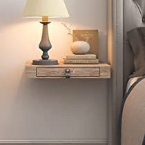 Check this out! Floating Shelf Entryway Small Spaces, Make Up Shelf In Bedroom, Floating Shelf Side Table, Wall Lamp With Shelf, Floating Shelves As Nightstand, Wall Mount Bedside Table, Floating Nightstand Shelf, Floating Shelves Beside Bed, Floating Shelf Bedside Table