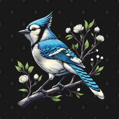 Check out this awesome 'Blue+jay+on+a+spring+branch' design on @TeePublic! Blue Jay Tattoo Design, Blue Jay Tattoo, Jay Tattoo, Blue Jay Art, Tattoo 2024, Blue Jay Bird, Ink Inspiration, Fox Tattoo, Traditional Tattoo Design