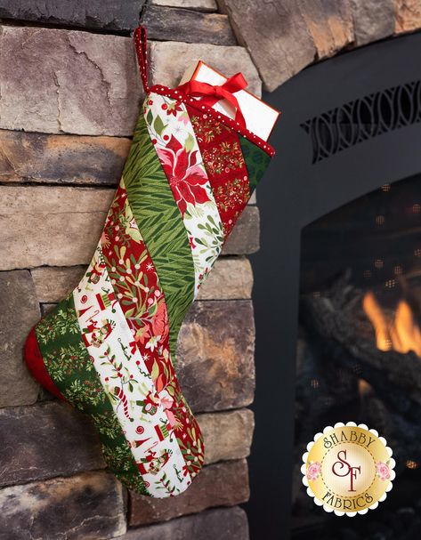 Quilt As You Go Holiday Stocking Kit - Naughty or Nice: Follow along with Jen for more detailed instructions in our Stocking Patterns, Unique Stockings, Quilted Christmas Stockings, Laser Cut Kit, Birdhouse Designs, A Christmas Carol, Sewing Instructions, Stocking Pattern, Primitive Gatherings