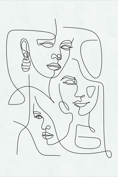 Woman Face Line Drawing, Female Embodiment, Dystopian Art, Body Line Art, Picasso Prints, Art Is Life, Art One Line, Drawing Home, Face Stencils