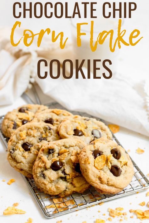 Chocolate Chip Corn Flake Cookies Corn Flake Cookies, Cornflakes Chocolate, Flake Recipes, Flake Chocolate, Corn Flakes Cereal, Cookies Peanut Butter, Cornflake Cookies, Corn Flake, Peanut Butter Fingers