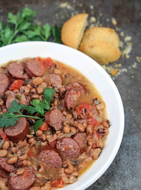 Smoked Sausage & Black-Eyed Pea Soup – Aunt Bee's Recipes Instant Pot Smoked Sausage, Smoked Sausage Soup, Black Eyed Pea Soup, Blackeyed Peas, Black Eyed Peas Recipe, Pizza Sticks, Split Pea Soup Recipe, Black Eyed Pea, Recipes Sausage