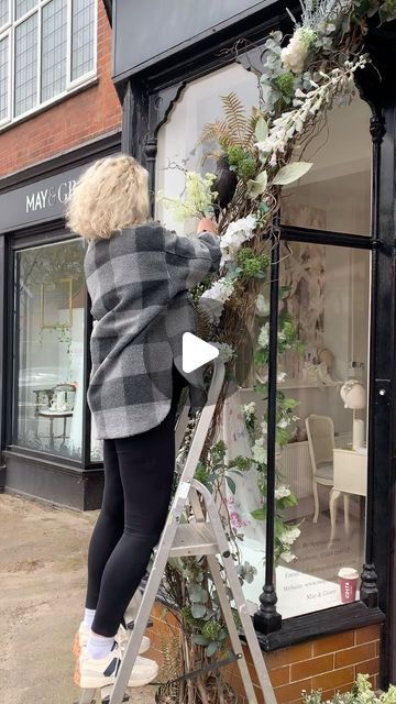 Visual Merchandiser /Interior Stylist/ Artist /Murals on Instagram: "FLORAL ARCH INSTALLATION   I’ve absolutely loved installing this arch for @mayandgracebridal in Haslemere.   There is nothing more magical than foxgloves and poppies! I was so excited looking for the right faux flowers for this Instillation. It had to be high quality and work perfectly with the insanely beautiful dresses!   Can’t wait to transform the rest of the shop!   #wedding #weddingdress #weddinginspiration #weddingdecor #weddingideas #windows #fauxflowers #flowers #wildflowers #creativedesign #creativeprocess #flowerarch #flowerpower #retail #highstreet #vm #visualdisplay #display #windowdisplay #haslemere #surreybusiness #surreyweddings" Florist Window Display, Arch Installation, Vintage Booth Display, Plant Display Ideas, Vintage Booth, Visual Merchandiser, Booth Display, Floral Arch, Arched Windows