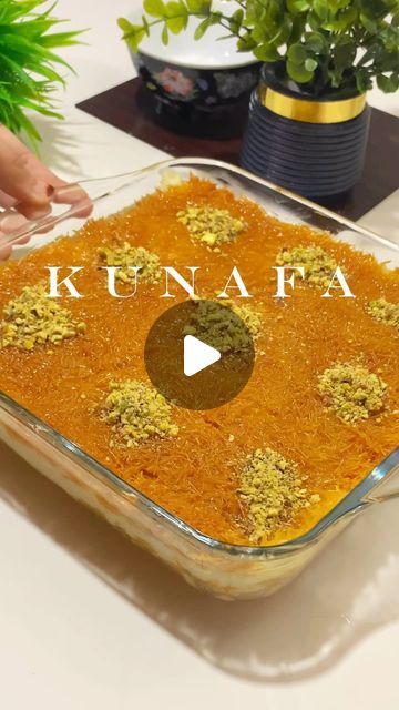 Fifaa🦋 on Instagram: "This homemade version of KUNAFA is very easy to make and a recipe beyond words. Try on my behalf you’ll lovveee it inshaAllah. Totally healthy recipe without cheese using home based kunafa cream 🤌❤️   Ingredients:  • Kunafa Cream  Sugar 3 tbsp Corn flour 6 tosp Milk 3 cups Vanilla essence 1 tsp Rose water 1 tbsp Dairy cream 1 pack (thick)  • Kunafa Base  Vermicelli 1 pack  Powdered sugar 2 Desi ghee 4 tbsp  • Sugar syrup  Water 1.5 cups Sugar 2 cups Lemon juice 1 tbsp Rose water 2 tbsp  Bake in preheated oven at 200C for 20 minutes with both upper, lower rods on until golden brown colour.  Bake in preheated Pateela for 20-25 minutes until desired colour comes.  #kunafa #homemade #flavorycooks #easyrecipes #trendingnow #explore #kunafa #fyp #exploremore #trendingreel Easy Kunafa Recipe, Kunafa Recipe, Stuffed Meatloaf, Corn Flour, Sugar Syrup, Indian Sweets, Vanilla Essence, Beyond Words, Brown Colour