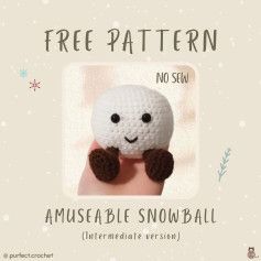 ❄️Free NO SEW Amuseable Snowball Pattern ❄️ Sew Free Pattern, Garlic Butter Pasta, Vegan Chilli, Chickpea And Spinach Curry, Butter Pasta, Peanut Noodles, Veggie Wraps, Crochet Amigurumi Free Patterns, Crochet Amigurumi Free