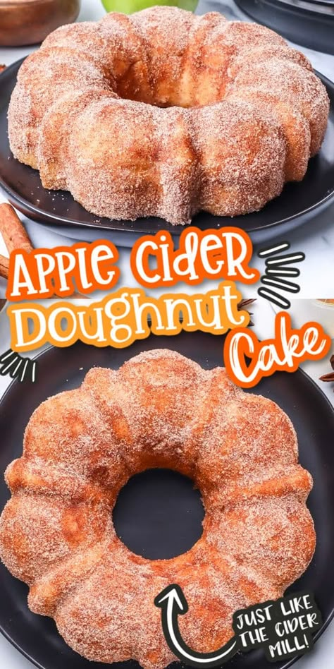 Apple Cider Doughnut Cake - Princess Pinky Girl Cake For Cake Walk, Sunday Dinner Dessert Ideas, Fall Gathering Food Ideas, Easy Fall Desserts For A Crowd, Easy Thanksgiving Desserts Recipes, Apple Cider Doughnut Cake, Cider Donut Cake, Apple Cider Donut Cake, Apple Cider Doughnut