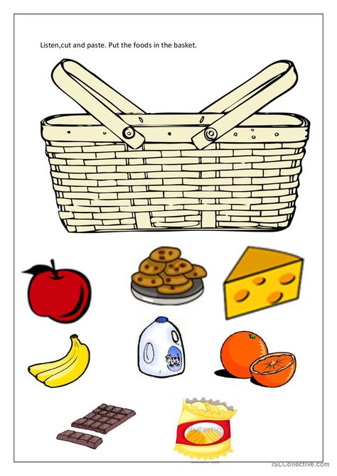 Picnic Basket: English ESL worksheets pdf & doc Picnic Crafts Preschool Art Projects, Picnic Bulletin Boards, Picnic Basket Crafts, Summer Crafts For Toddlers, Picnic Activities, Summer Preschool Activities, All About Me Preschool, Daycare Room, Food Vocabulary