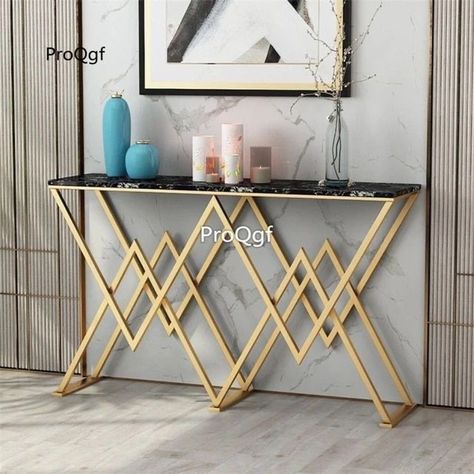 Minimalistic Furniture, Meja Sofa, Steel Console Table, Steel Furniture Design, Console Sofa Table, Contemporary Console, Console Table Styling, Unusual Furniture, Black Console Table