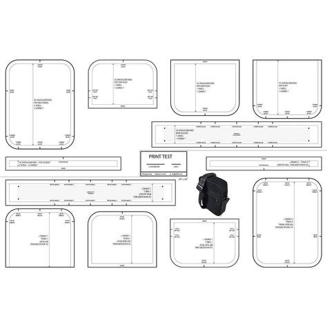 Simple Series Shoulder Bag Template/Pattern | DIY, MYOG - Ripstop by the Roll Shoulder Bag Patterns To Sew, Diy Laptop Bag Pattern, Cross Body Bag Pattern Free, Backpack Design Concept, Mini Bag Pattern, Diy Bookcase, Diy Backpack Pattern, Pattern Package, Cross Body Bag Pattern