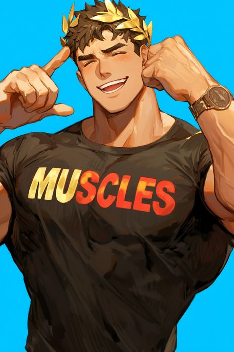 Portrait of a Muscular Guy #aiart #midjourney #midjourneyart #midjourneyai #gayai #gymbro 80s Workout Aesthetic Men, Large Muscular Men Drawing, Gym Character Design, Hot Man Drawing, Big Guy Character Design, Handsome Cartoon Man, 80s Workout Aesthetic, Muscle Character, Man Drawing Reference