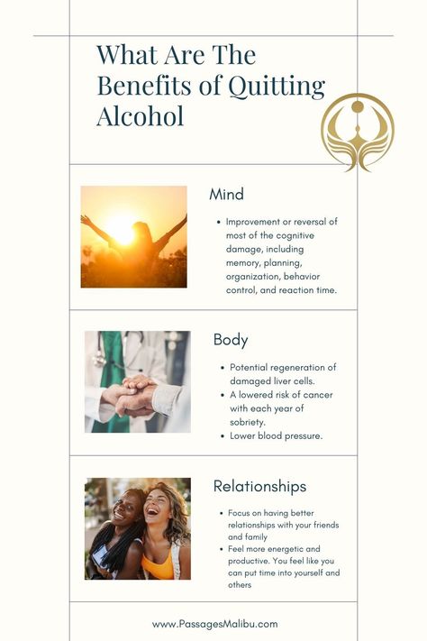 What are the benefits of quitting alcohol? Passages Malibu can help. Lower Blood Pressure, Best Relationship, Medical Professionals, Blood Pressure, How Are You Feeling, Benefits, Healing, How To Plan, Feelings