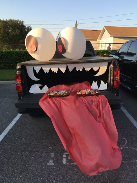 Trunk or Treat Monster Truck Halloween Car Decorations, Trunker Treat Ideas, Church Trunk, Trunk Or Treat Ideas, Happy Thanksgiving Quotes, Treat Ideas, Creative Activities For Kids, Trunk Or Treat, Halloween Pictures