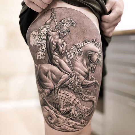 Lil B Tattoo, Horse Warrior, Black And Grey Tattoos For Men, Greek Mythology Tattoos, Mythology Tattoos, Streetwear Apparel, Warrior Tattoo, Horse Tattoo, Side Tattoos