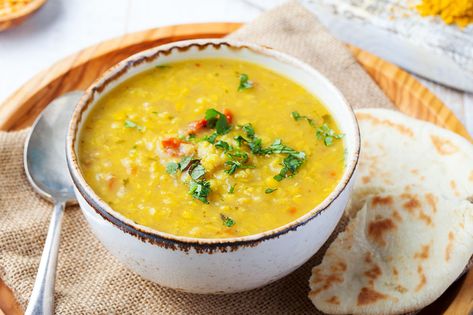 Yellow Lentil Soup, Red Lentil Soup Recipe, Vegetarian Slow Cooker Recipes, Yellow Lentils, Healthy Indian Recipes, Slow Cooker Vegetarian, Instant Pot Soup Recipes, Lentil Soup Recipes, Dal Recipe