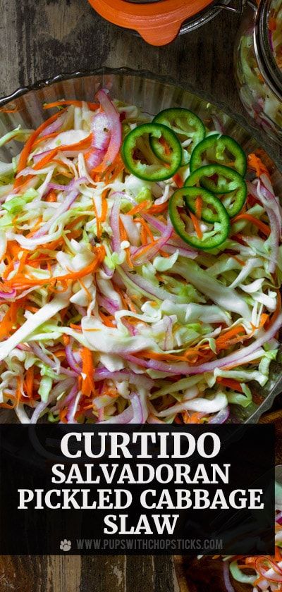 Papusa Recipe, Pickled Cabbage Slaw, Cabbage Slaw For Tacos, Curtido Recipe, Slaw For Tacos, Cabbage Tacos, Cabbage Coleslaw, Cabbage Slaw Recipes, Slaw Recipe