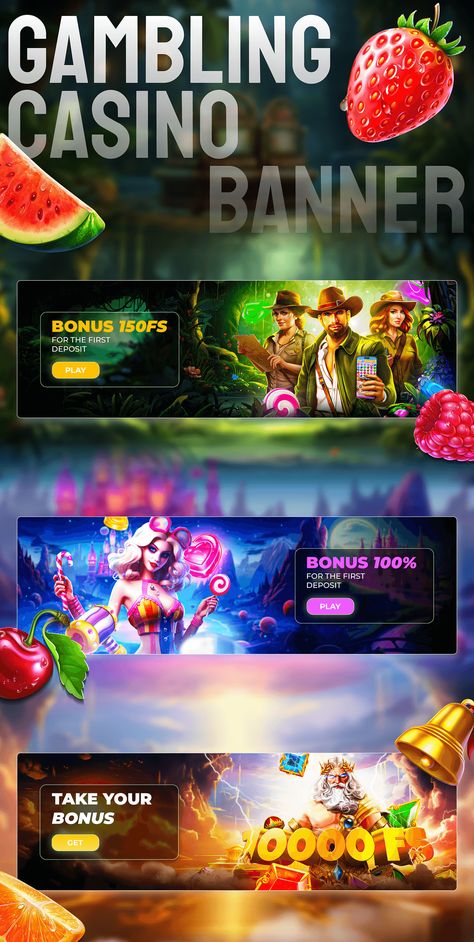 Gambling Casino Banner Casino Banner, Casino Design, Mailer Design, Motion Poster, Online Casino Slots, Games Design, Photoshop Design Ideas, Casino Slot Games, Gaming Banner