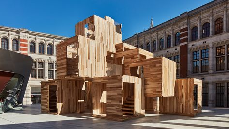 Five promising opportunities on Dezeen Jobs include positions at London architecture firm Waugh Thistleton Architects and furniture brand &Tradition. Waugh Thistleton, Wooden Pavilion, Architecture Jobs, Pavilion Architecture, Modular Structure, London Architecture, London Design Festival, Design Festival, Brick Facade