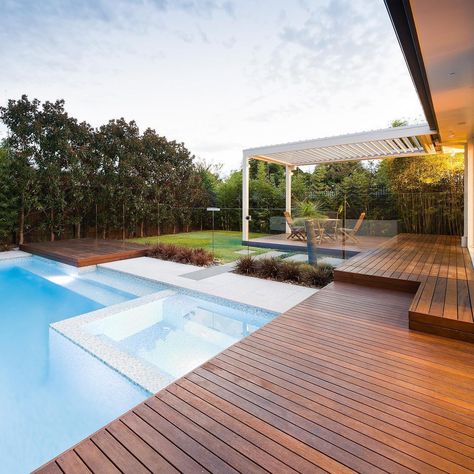 Merbau Decking, Deck Patterns, Decks Around Pools, Decking Oil, Laying Decking, Tropical Garden Design, Deck Designs Backyard, Timber Deck, Backyard Inspo