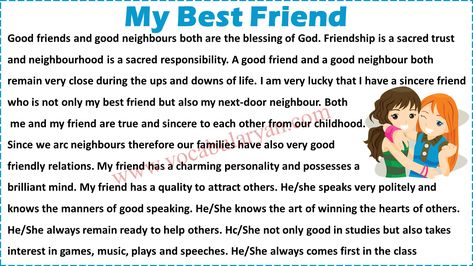 My Best Friend Essay for Class 6, My Best Friend Essay for Class 3, My Best Friend Essay for Class 8, My Best Friend Essay for Class 7, My Best Friend Essay for Class 9, My Best Friend Essay 10 Lines, My Best Friend Essay in English 200 Words My Best Friend Essay In English, Writing Friendships, My Best Friend Essay, Friendship Essay, Letters To Friends, Problem Solution Essay, English Grammar Pdf, Writing Techniques, English Spelling