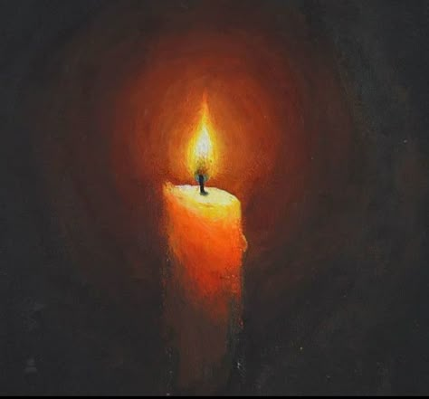 Flame Oil Painting, Painting Of Candle, Candlelight Painting, Candle Illustration Drawing, Candle Light Painting, Candle Flame Art, Candle Reference, Candle Drawing Art, Candle Oil Painting